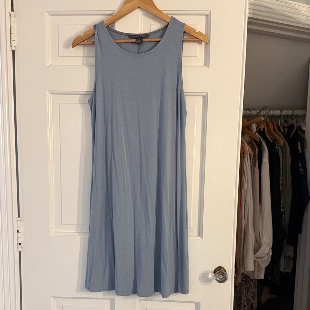 Free Fly Light Blue Sleeveless Swing Dress